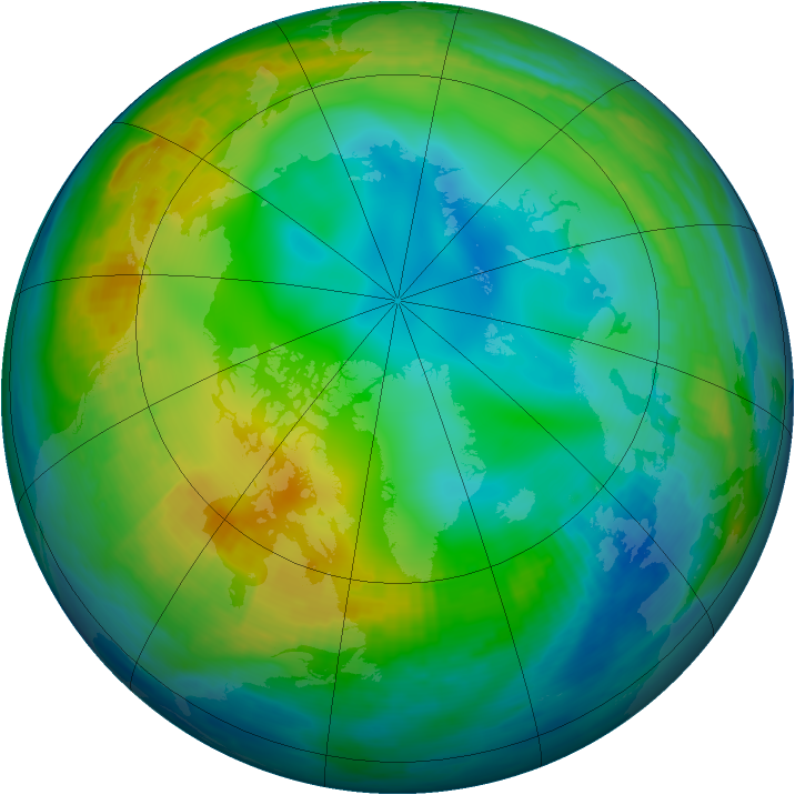 Arctic ozone map for 06 December 1999